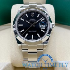 Rolex UNWORN Datejust 41mm 126300 Oyster Bracelet Black Index Stainless Steel 2