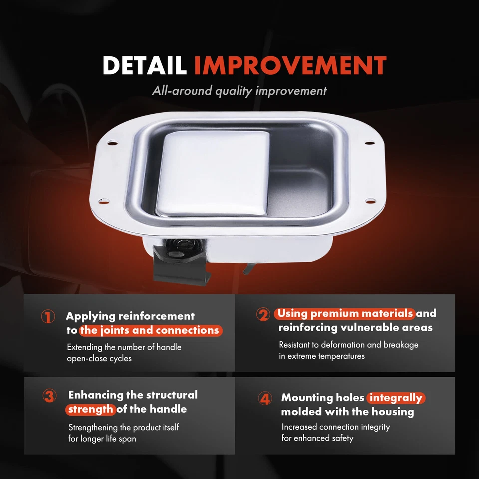 Manija de puerta interior cromada lateral del pasajero para Peterbilt 330 95-05 357 378 362 Foto 3 de 4