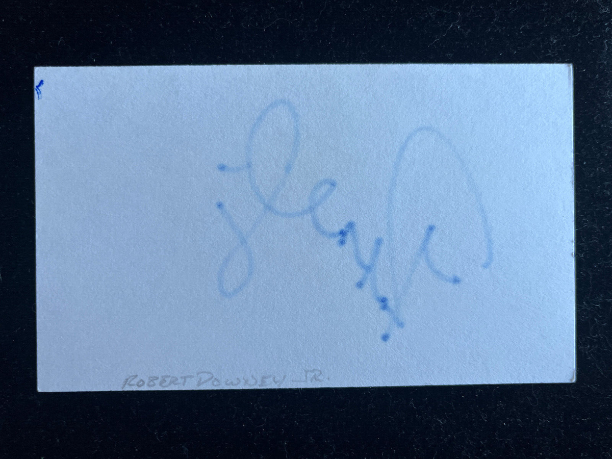 Robert Downey Jr signed Index Card JSA LOA Auto Grade 10 Marvel