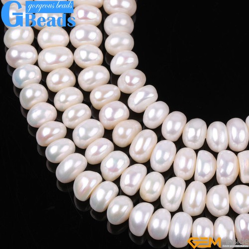 Cultured Pearl Natural Gemstone Rondelle Beads For Jewelry Making 15" 7mm Shell - Picture 23 of 33