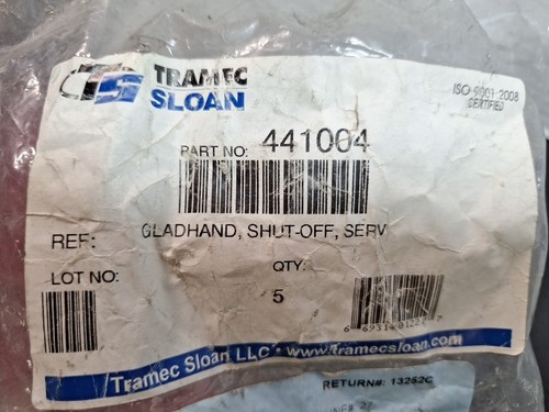 NOS Tramec Sloan 441004 Gladhand Shut off Lever Aluminum Black Rubber - Picture 5 of 5