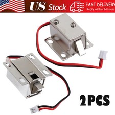 2x DC 12V Electric Solenoid Lock Tongue Upward Assembly for Door Cabinet Drawer