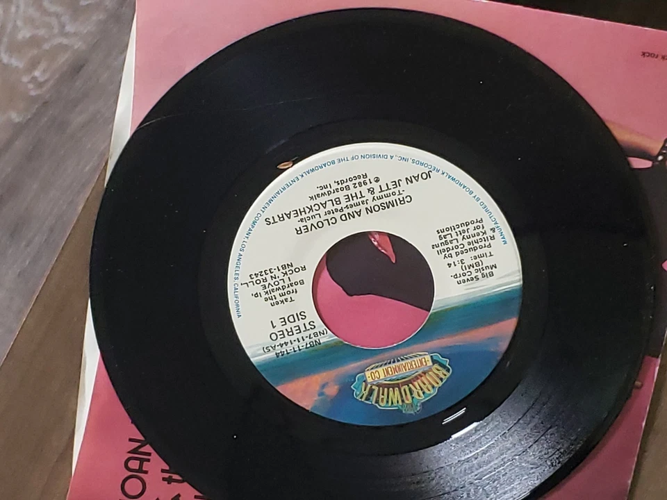 Joan Jett & The Blackhearts Crimson And Clover 45 Record  Original Never Played Foto 4 de 4