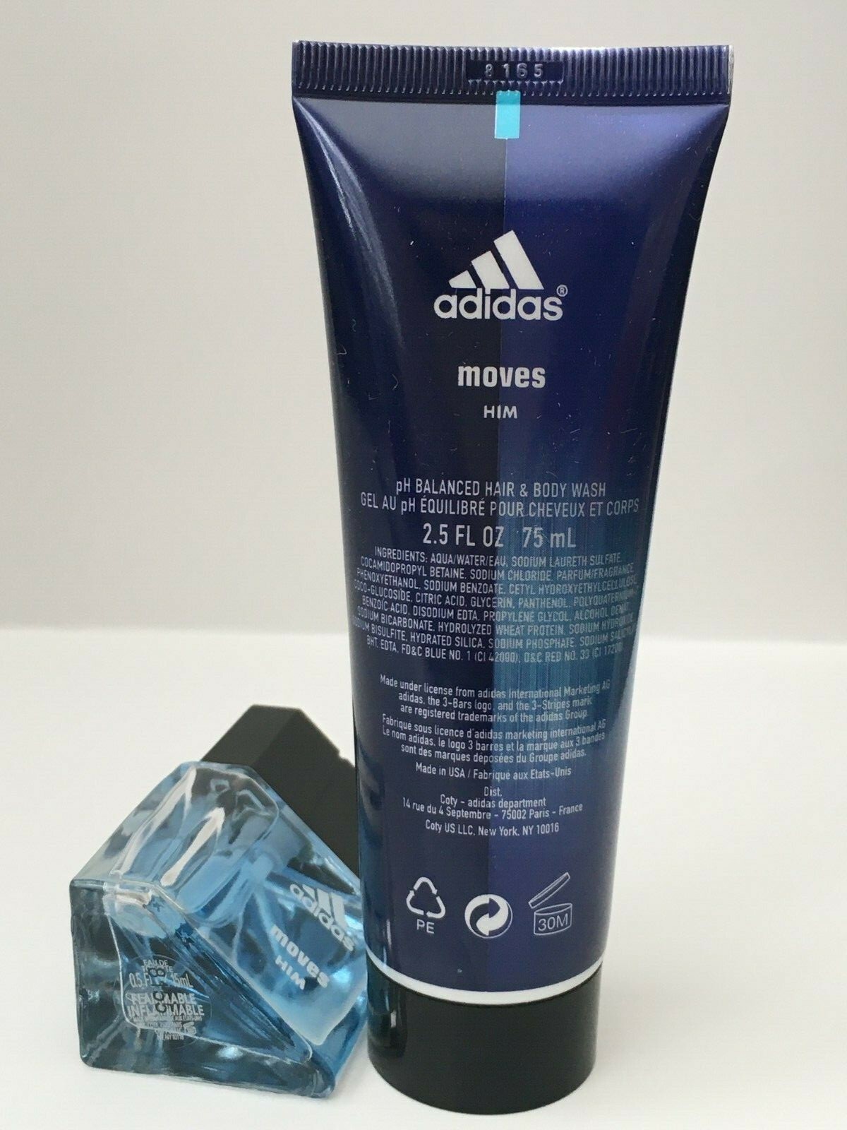Adidas Moves For Him Cologne .5 oz + 2.5 oz Hair & Body Wash Set No Box