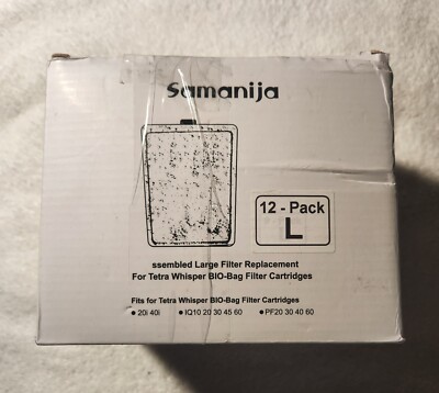 Samanija 12 Filter Replacement Cartridges For Tetra Whisper Bio-Bag Size Large