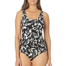 Hurley Ladies Full Coverage One Piece Swimsuit UPF 50 Size X-SMALL INK FRESCO