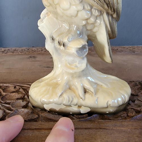 Vintage ceramic owl bird Figurine unmarked painted shabby cottage farmhouse - Picture 3 of 10
