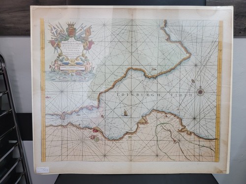 1693 GREENVILLE COLLINS ANTIQUE SEA CHART / MAP EDINBURGH FIRTH SCOTLAND - Picture 8 of 8