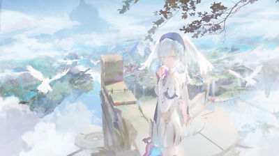 Anime girls  art 2d portrait landscape xenoblade playmat gaming mat