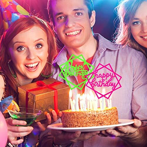 30 Stück Glow Party Neon Geburtstag Tortenaufleger Happy Birthday Torte und - Bild 7 von 7