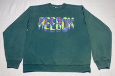 Vintage Boys Kids REEBOK Long Sleeve Crewneck Sweatshirt Sz LARGE 14/16 Spellout