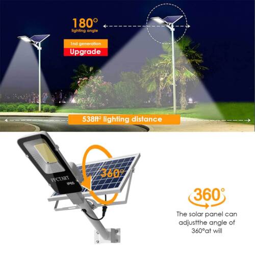 150W Solar Street Flood Light LED Lamp Outdoor Area Dusk To Dawn Wall Lamp - Picture 10 of 14