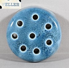 Weller 8 Hole Flower Frog Blue With Gloss Finish 3 1/2" Diameter 