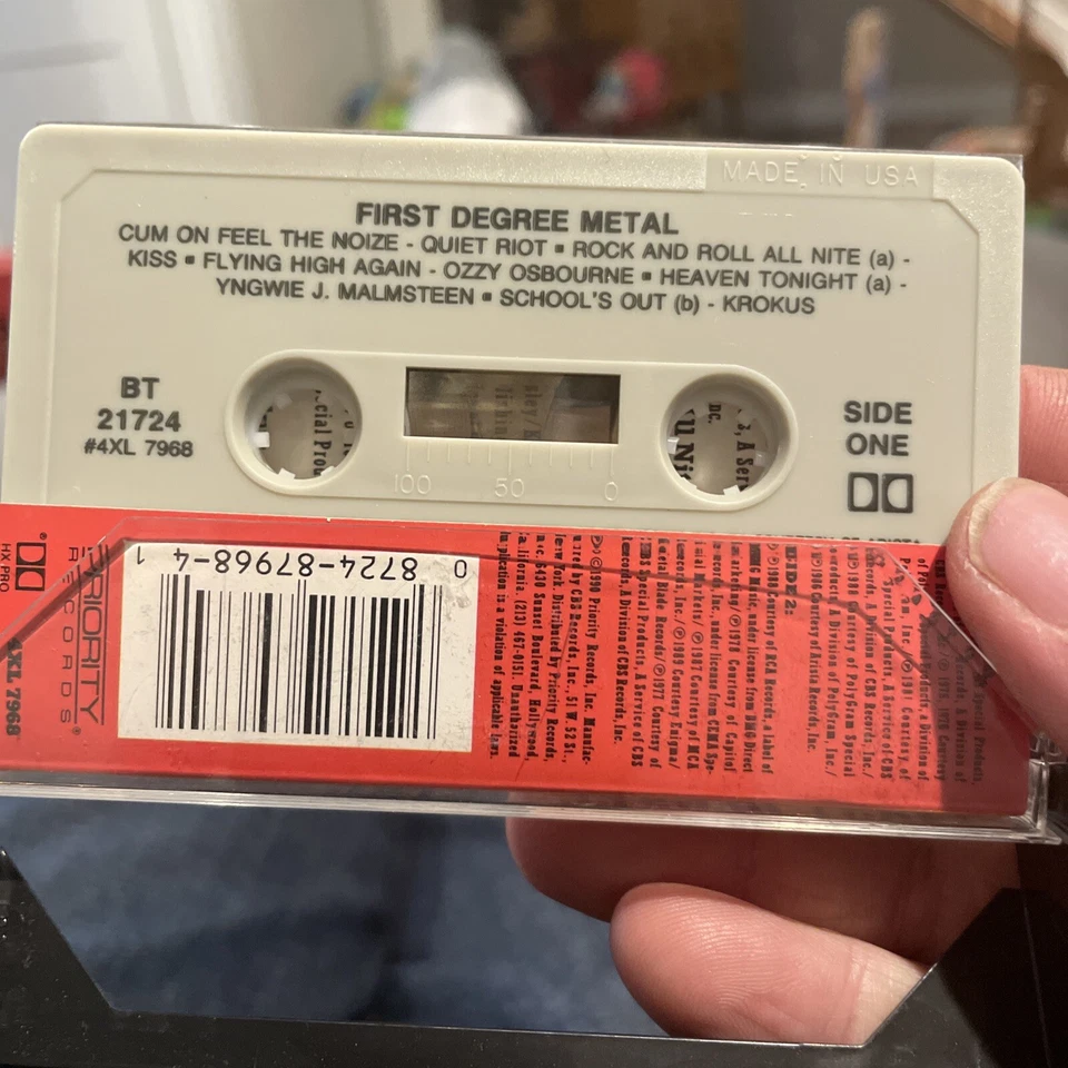 First Degree Metal - Various Artists (Cassette, 1990) EX, Tested Works Ozzy Kiss - Image 3 of 3