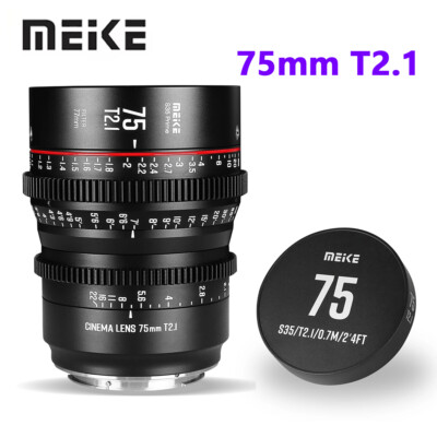 Meike 75mm T2.1 S35 Prime Manual Focus Cine Lens for Canon EF PL-mount Camera