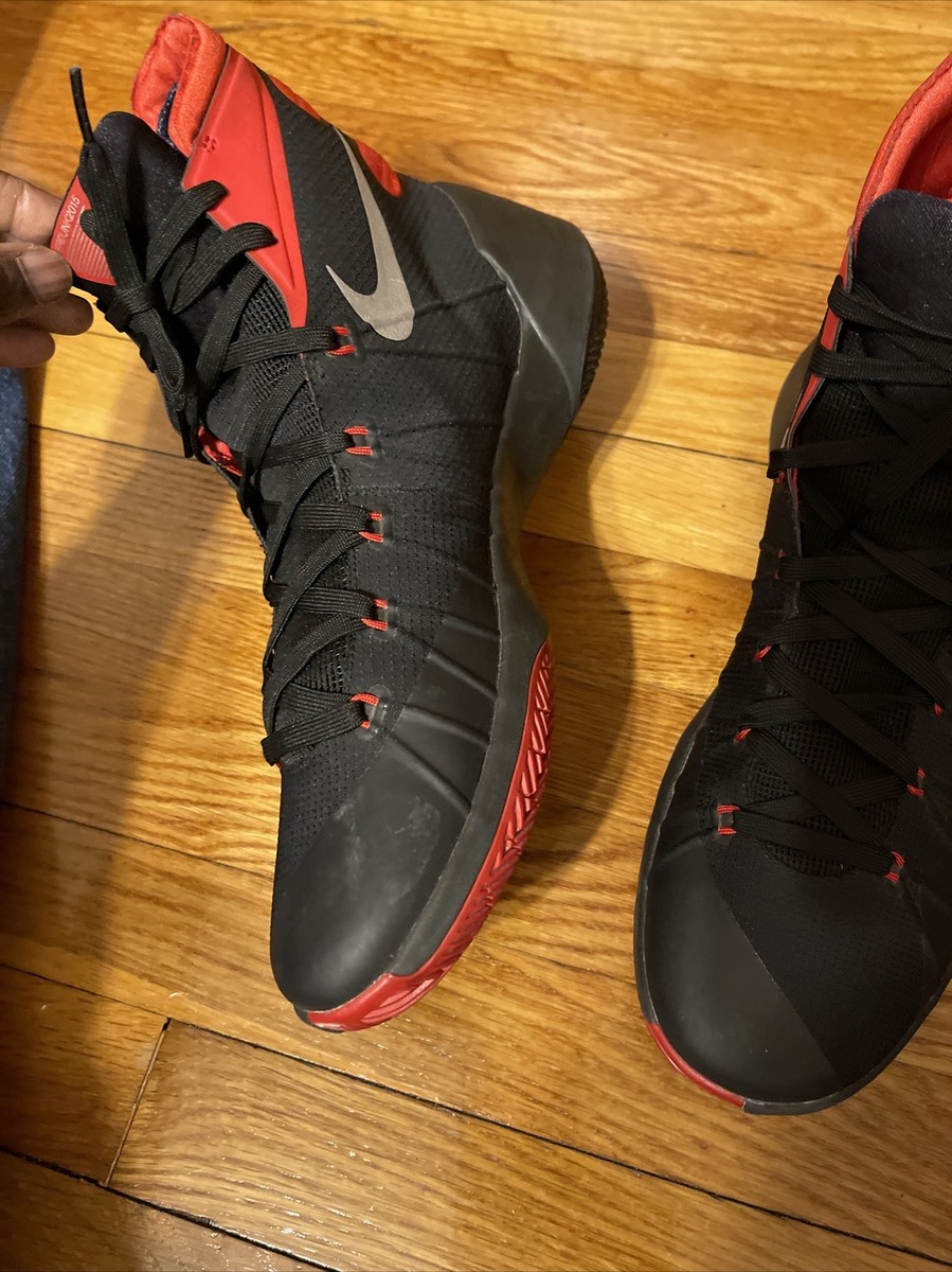 Nike HYPERDUNK 2015 Black Red Men Basketball Shoes 749561-006 Size