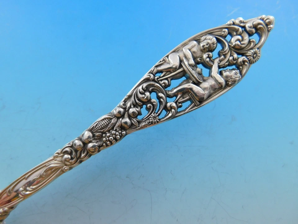 Labors of Cupid by Dominick and Haff Sterling Silver Serving Spoon 8 5/8" - Image 4 of 4