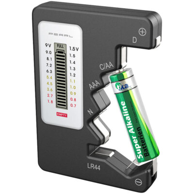 PEARL Multi-Batterietester mit LCD Display für gängige Batterien und Akkus