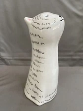 Tall Black and White Ceramic Cat Kitty Bank Cost Plus World Market 10" Tall