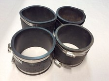 Lot Of 4 Fernco 1056-44 Pipe Rubber Coupling 4" CI Plastic Steel Flexible Pipe