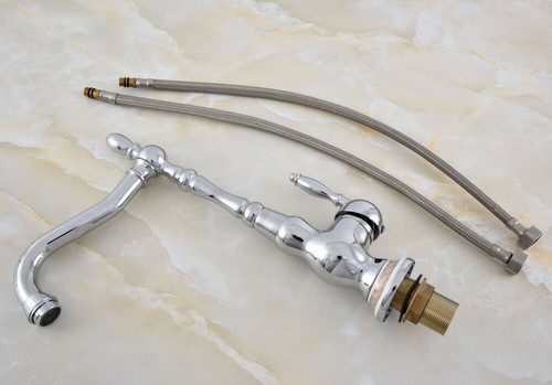 Polished Chrome Bathroom Sink Faucets One Hole/Handle Lavatory Mixer Taps Qsf678 - Picture 7 of 7