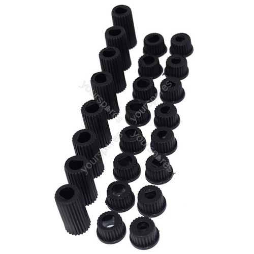 8 X Fully Universal Cooker Oven Hob Black Control Knobs & Adaptors - Fits All - 第 7/9 張圖片