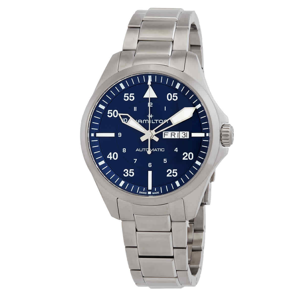 Мужские часы Hamilton Khaki Aviation с автоматическим синим циферблатом H64635140