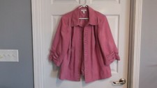 EUC Dressbarn womens 18/20 3/4 sleeve fully lined blazer light pink color