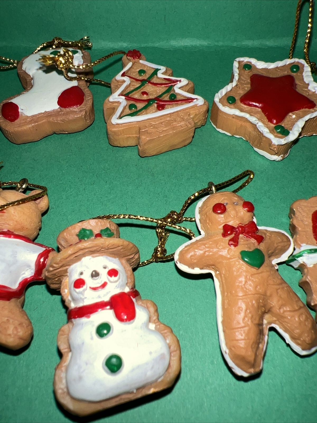 12 Vintage Polymer Clay Dough Christmas Ornaments Gingerbread Angel