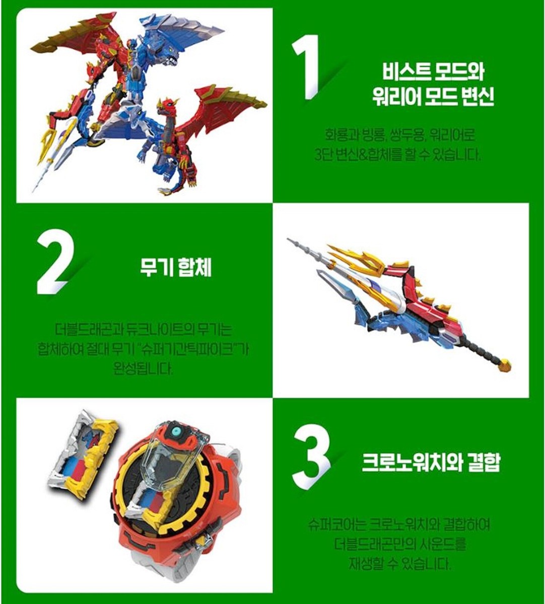 SUPER10 DRAGONIUS Double Dragon Transformer Robot Action Toy Super