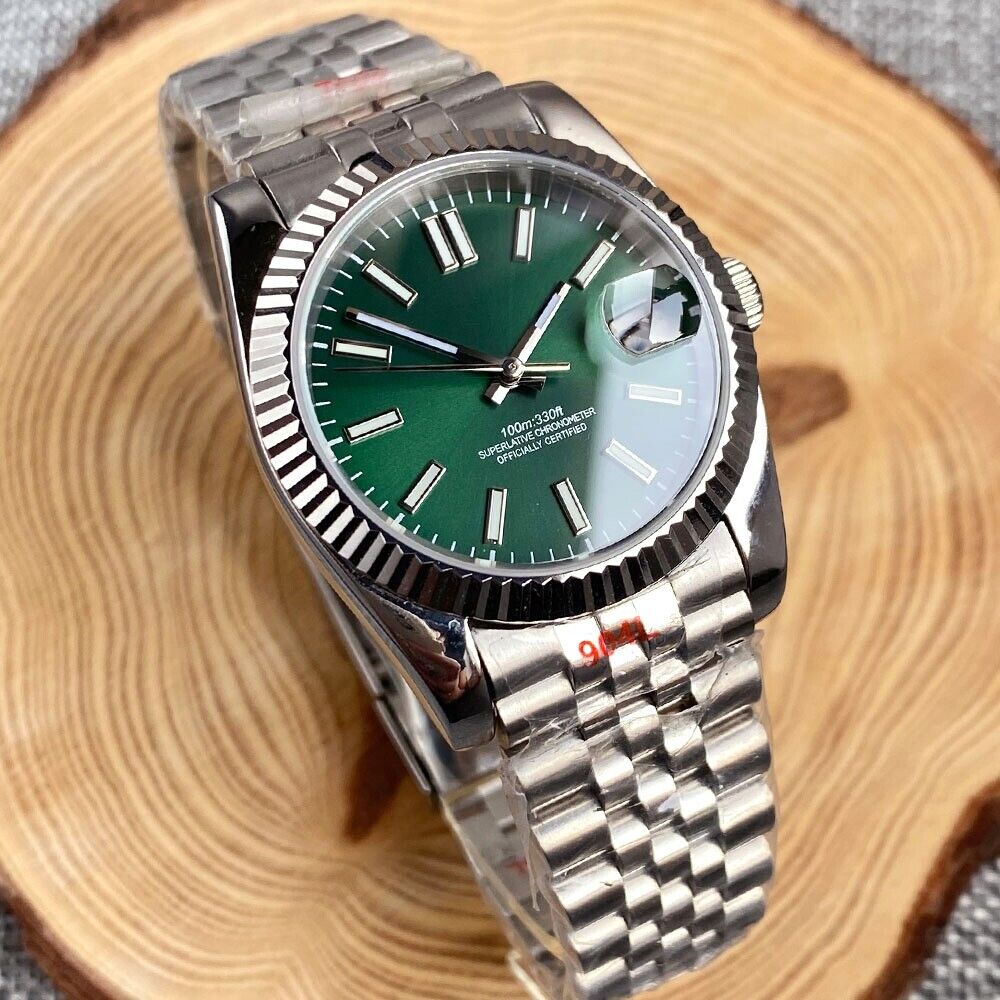 36MM NH35A Sunburst Green Dial Automatic Mens Watch Steel 36MM NH35A Sunburst Green Dial Automatic Mens Watch Steel