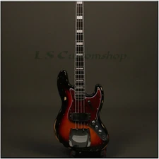 Vintage Sunburst JB Electric Bass Guitar Aged Nitro Finish Heavy Relic for Sale
