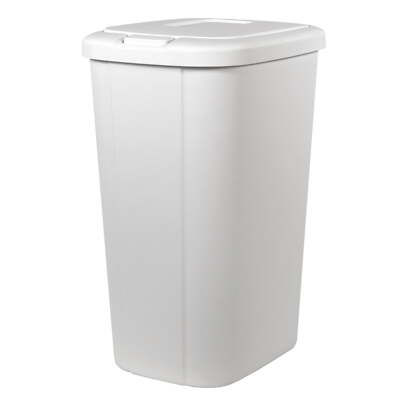 13.3 Gallon Trash Can, Plastic Touch Top Kitchen Trash Can, White.2026.