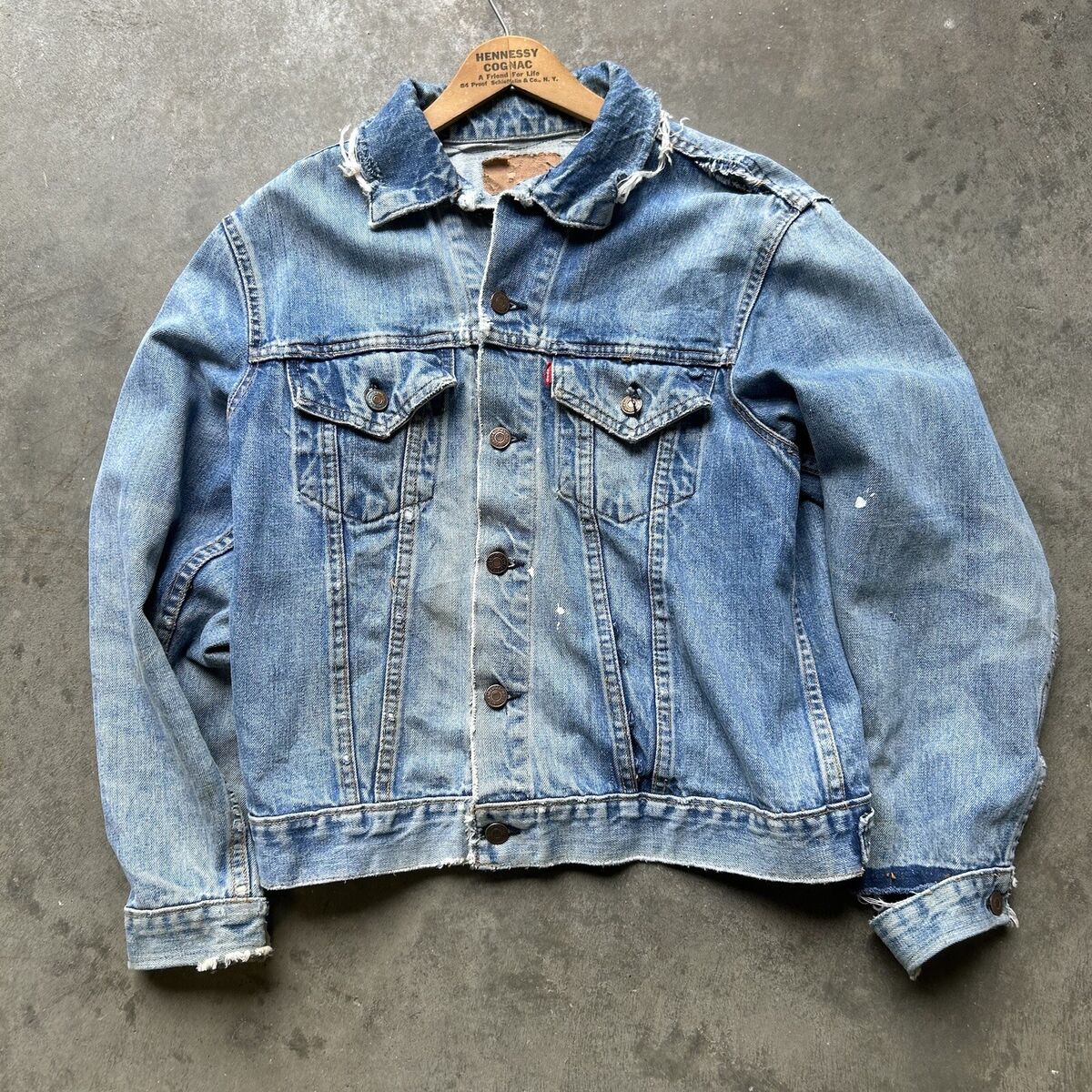 vintage 60s 70s LEVIS Big E light denim washed trucker vintage 60s 70s LEVIS Big E light denim washed trucker