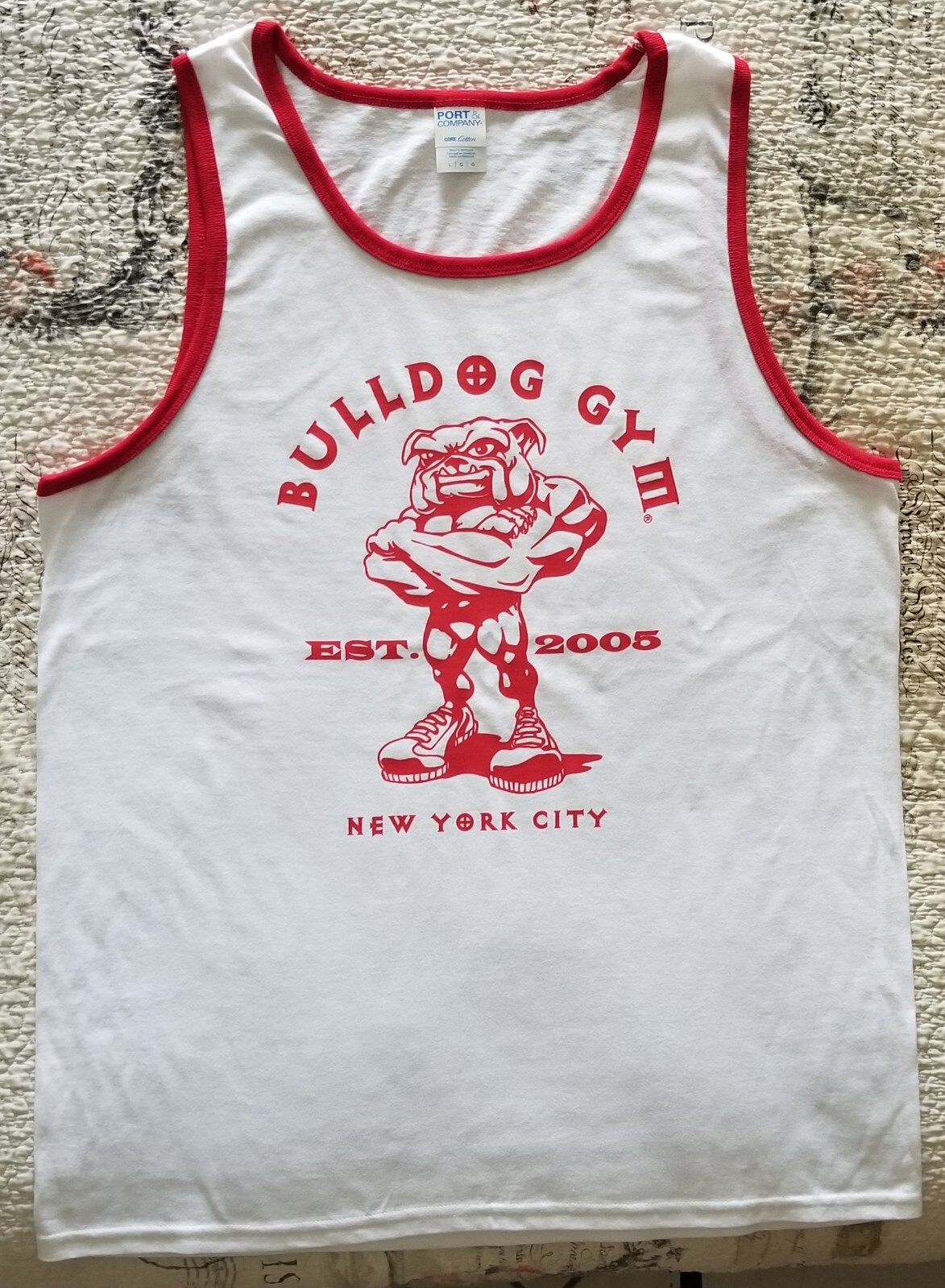 Bulldog Gym New York City Bodybuilding Workout Muscle Sleeveless Ringer