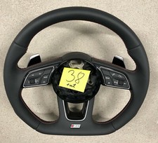 Audi A4 A5 S4 S5 Q5 SQ5 Smooth Finish Flat Bottom Logo Steering Wheel Black # 38