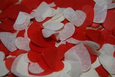 RED & WHITE Biodegradable Wedding Confetti - Hand made in the UK - Cones?   FUN 