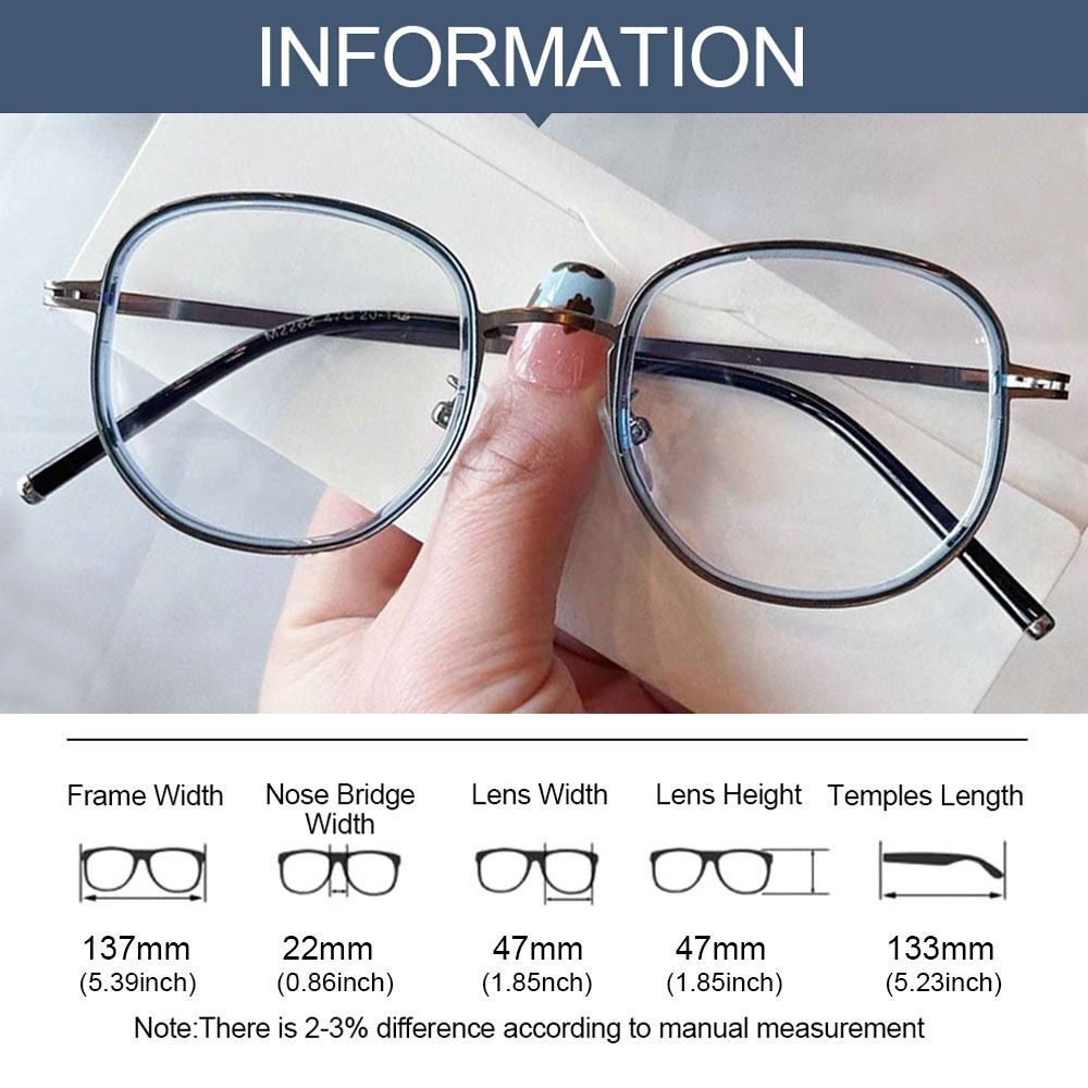 Ultra Light Frame Oversized Eyeglasses Computer Goggles Anti-Blue Light ...