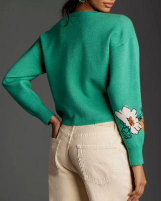 Anthropologie Maeve The Sonal Nathwani Camryn Cropped Crewneck