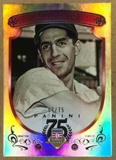 Phil Rizzuto Yankees base Red Frame /75 2014 Panini Hall of Fame Baseball #76