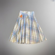 Vintage 1960-70  s NOS Pleated Wool Skirt Pastels PREPPY Schoolgirl Unused M/L