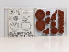 Stampin' Up! I Just Love You 9 Cling Rubber Stamps  2006 - Appear Unused