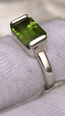 Natural Peridot Ring Sterling Silver | Gemstone | Jewellery | Handmade Ref-4