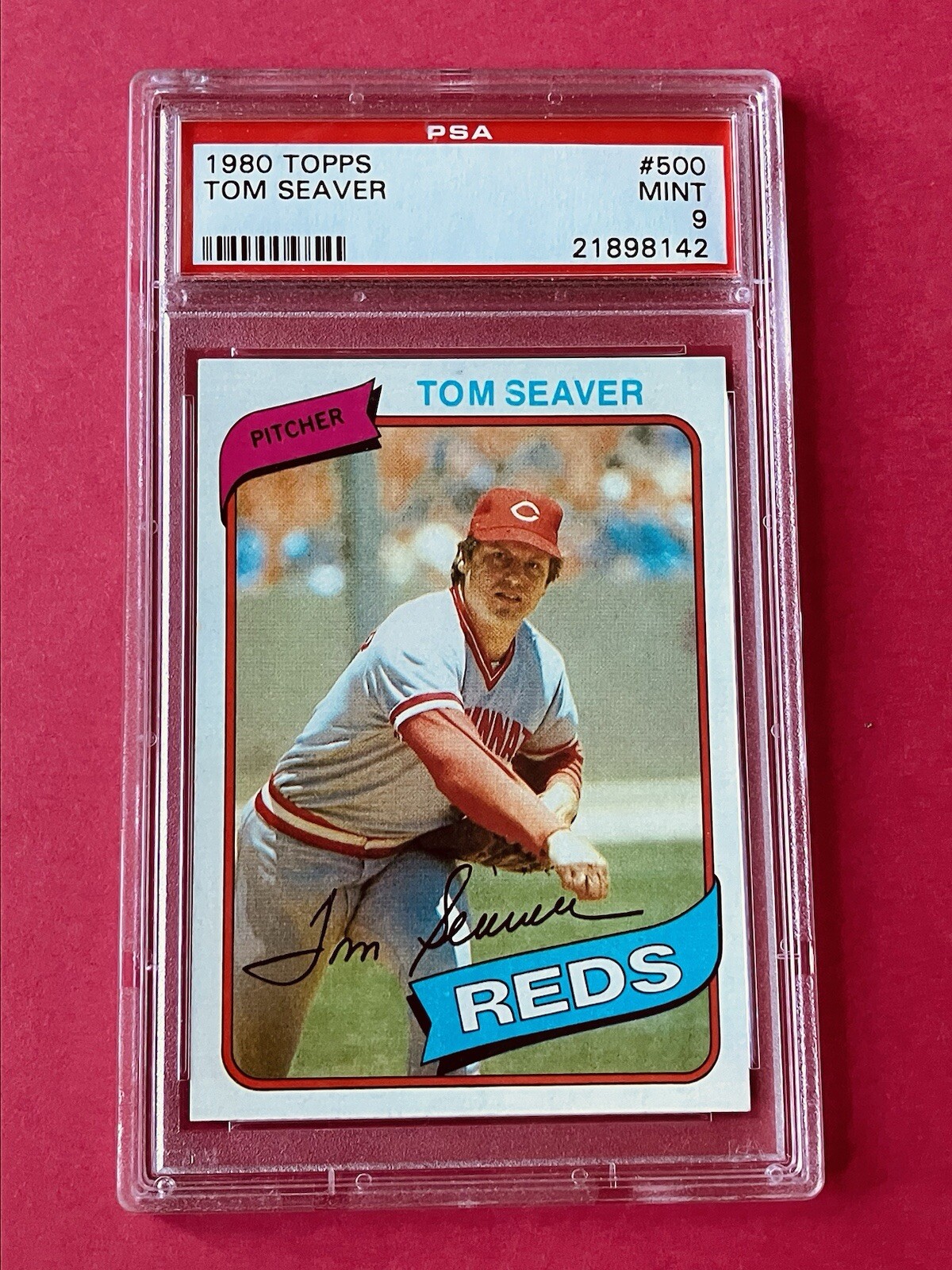 1980 Topps TOM SEAVER #220 Reds HOF PSA 9 MINT "Tom Terrific"