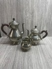 ROYAL HOLLAND PEWTER COFFEE TEA SERVICE SET MIDCENTURY 3 PIECES NO TRAY — photo 1
