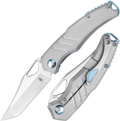 Kizer Cutlery Torngat Folding Knife 3.38'' S35VN Steel Blade Gray Titanium Handle