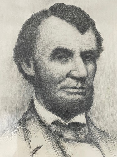 Antigua impresión litográfica de J. Wilbur Gonterman St. Louis 1938 Abraham Lincoln - Imagen 7 de 10