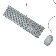 Apple Mac Pro Wired USB Keyboard A1048 Mouse A1152 White USB Inputs Tested Work