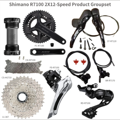Shimano 105 FC-R7100 52-36 170mm 新品未使用 SHIMANO 105 R7100 R7120 52/36T 170MM 36T DISC MECHANICAL GROUPSET