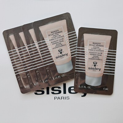 5x Sisley Radiant Glow Express w/ Red Clay Mask Sample - 4ml x 5 (Total 20ml)